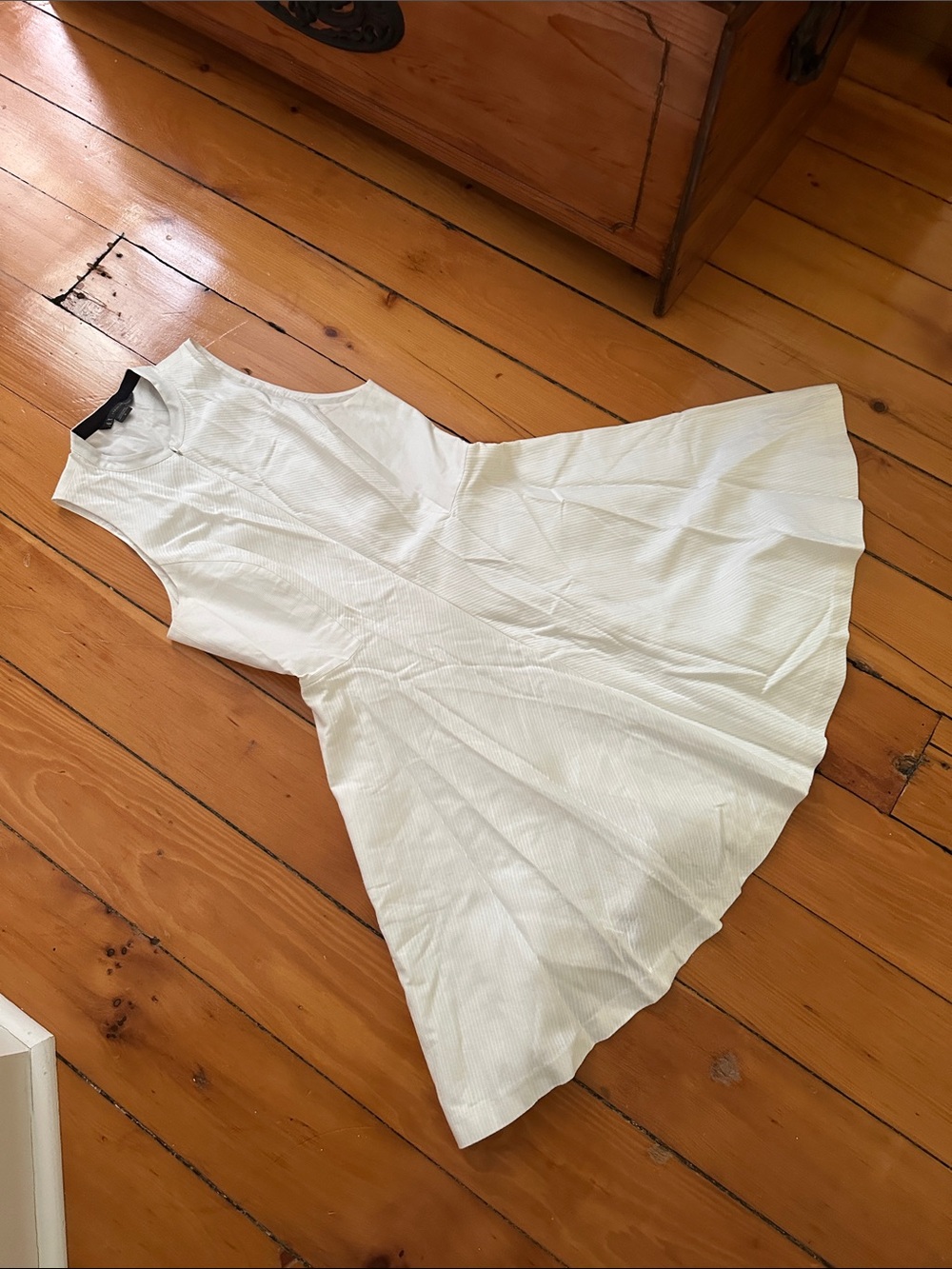Armani Exchange White Sleeveless Fit-and-Flare Mini Dress